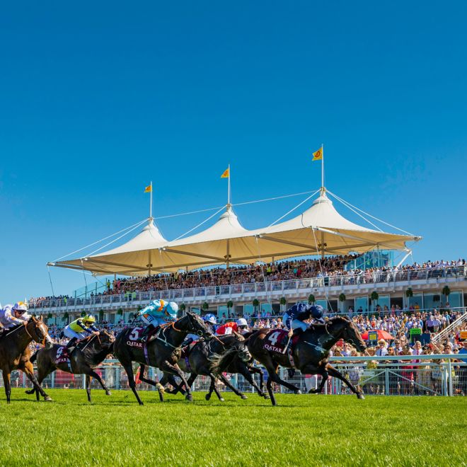 Ryan Moore on Land Force (4) winning the Qatar Richmond Stakes on Ladies' Day on the third day of the Qatar Goodwood Festival 2018 (QGF)..Picture date: Thursday August 2, 2018..Photograph by Christopher Ison ©.07544044177.chris@christopherison.com.www.christopherison.com