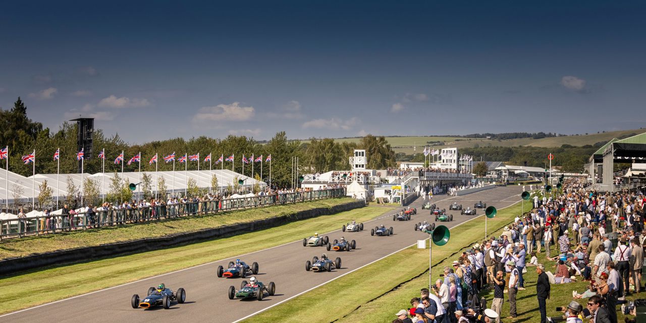 Glover Trophy seen from the new Madgwick Bridge at Goodwood Revival 2021. Shot for Goodwood..Picture date: Saturday September 18, 2021..Photograph by Christopher Ison ©.07544044177.chris@christopherison.com.www.christopherison.com..IMPORTANT NOTE REGARDING IMAGE LICENCING FOR THIS PHOTOGRAPH: This image is supplied to the client under the terms previously agree. No sales are permitted unless expressly agreed in writing by the photographer.