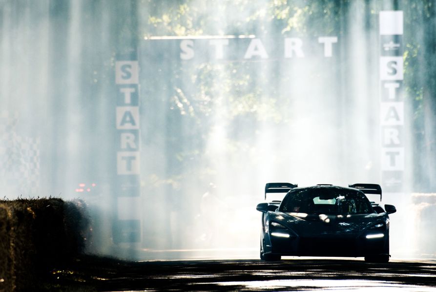 Mclaren 'Senna' begins its run up the Hillclimb at Goodwood Festival of Speed 2018