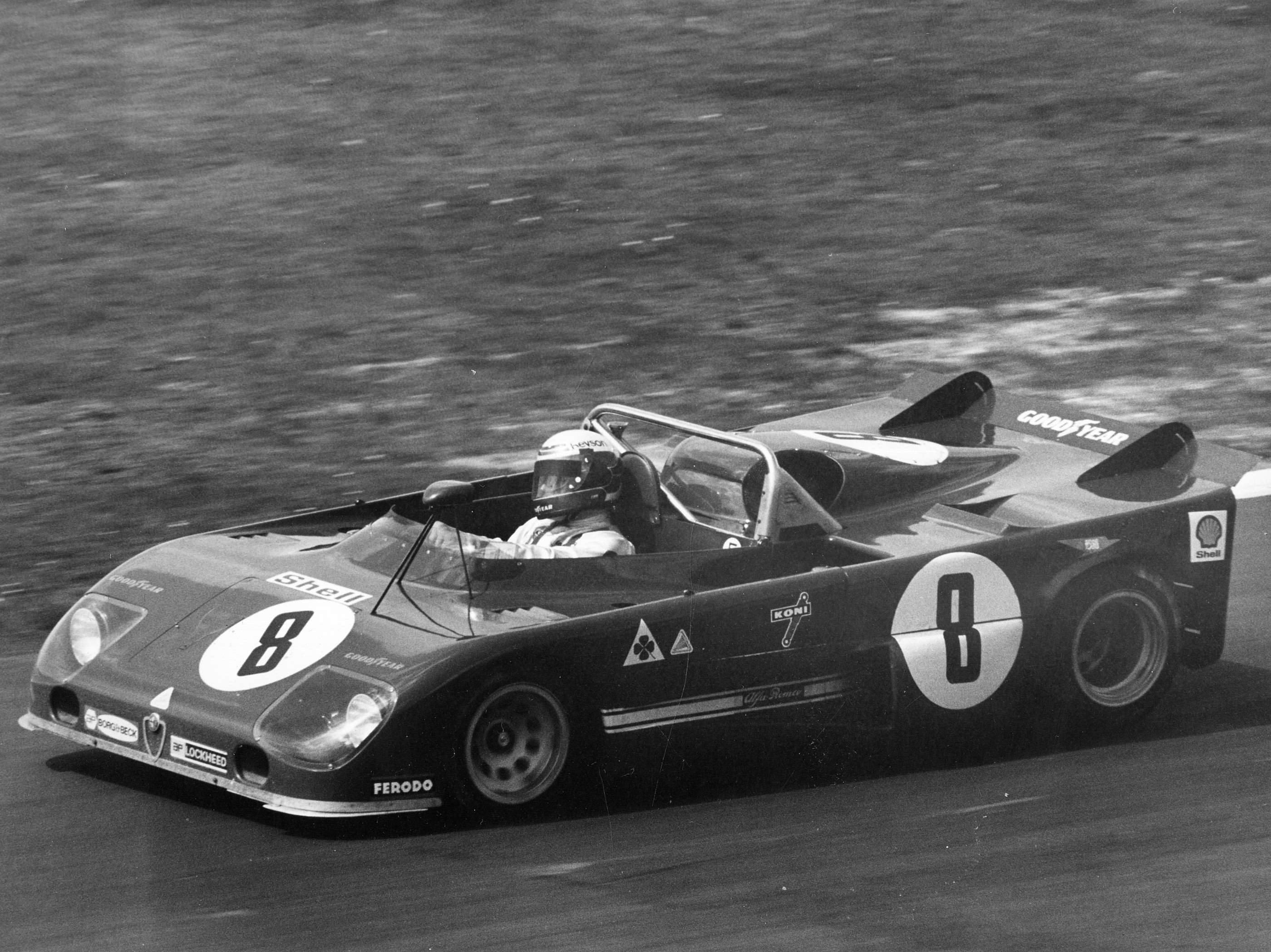 Peter Revson in Alfa Romeo T33/3 at Brands Hatch 1972