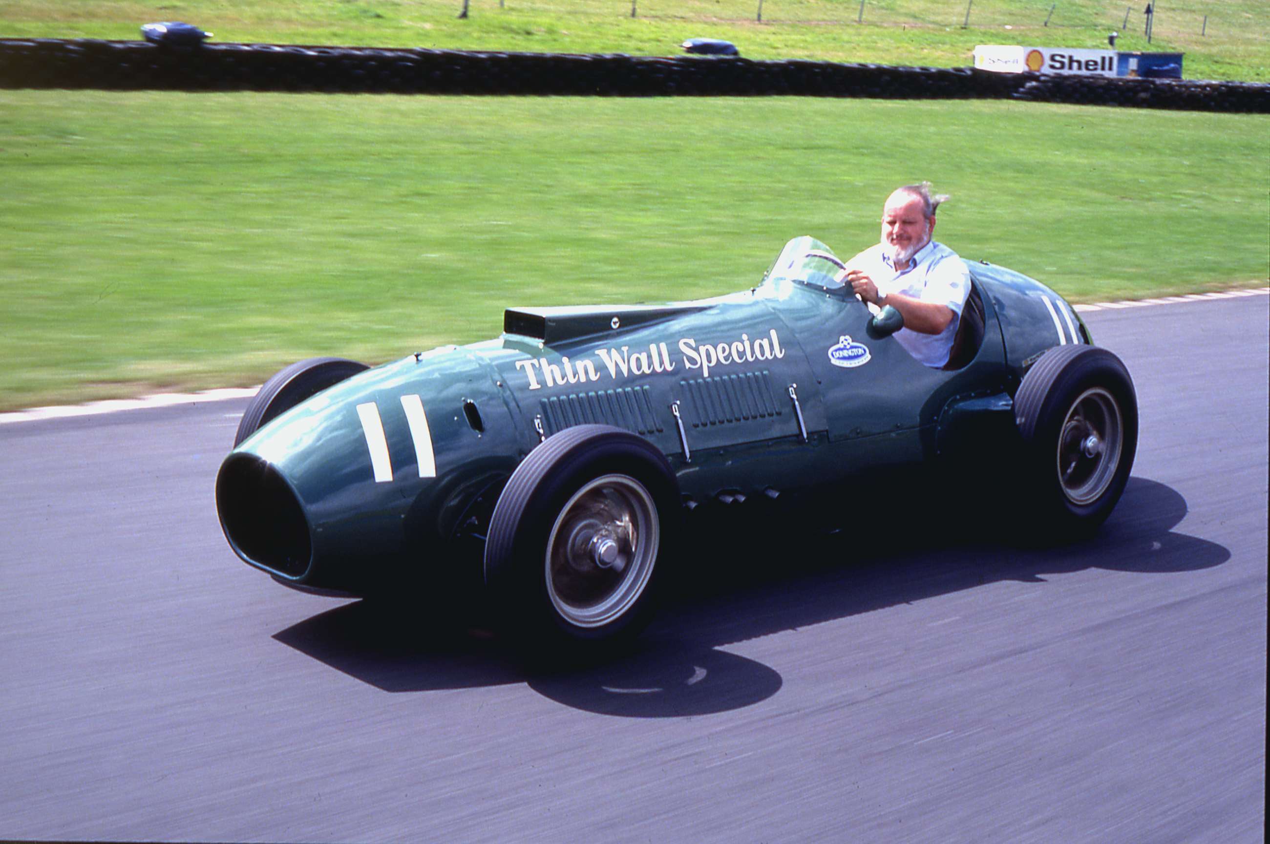 Doug trying the one-time fastest car around Goodwood for size back in the early 1980s – when he still had some hair...