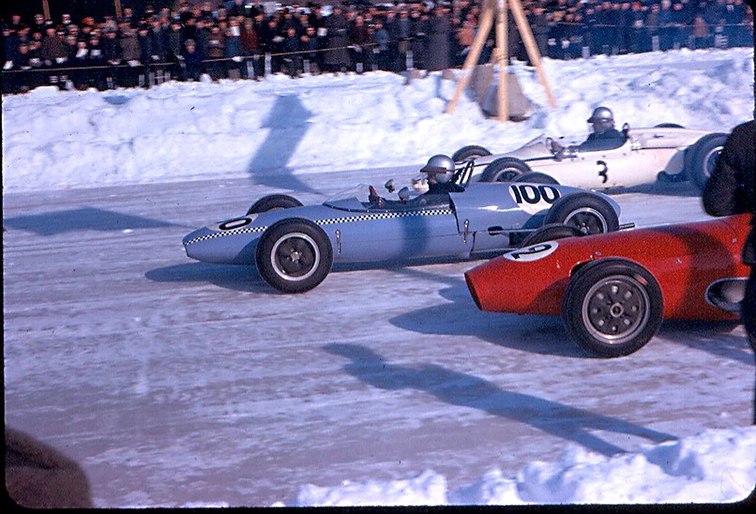 Perhaps the most unlikely ice racers - Formula Junior Lotus, Cooper and Elva in Finland, 1963…