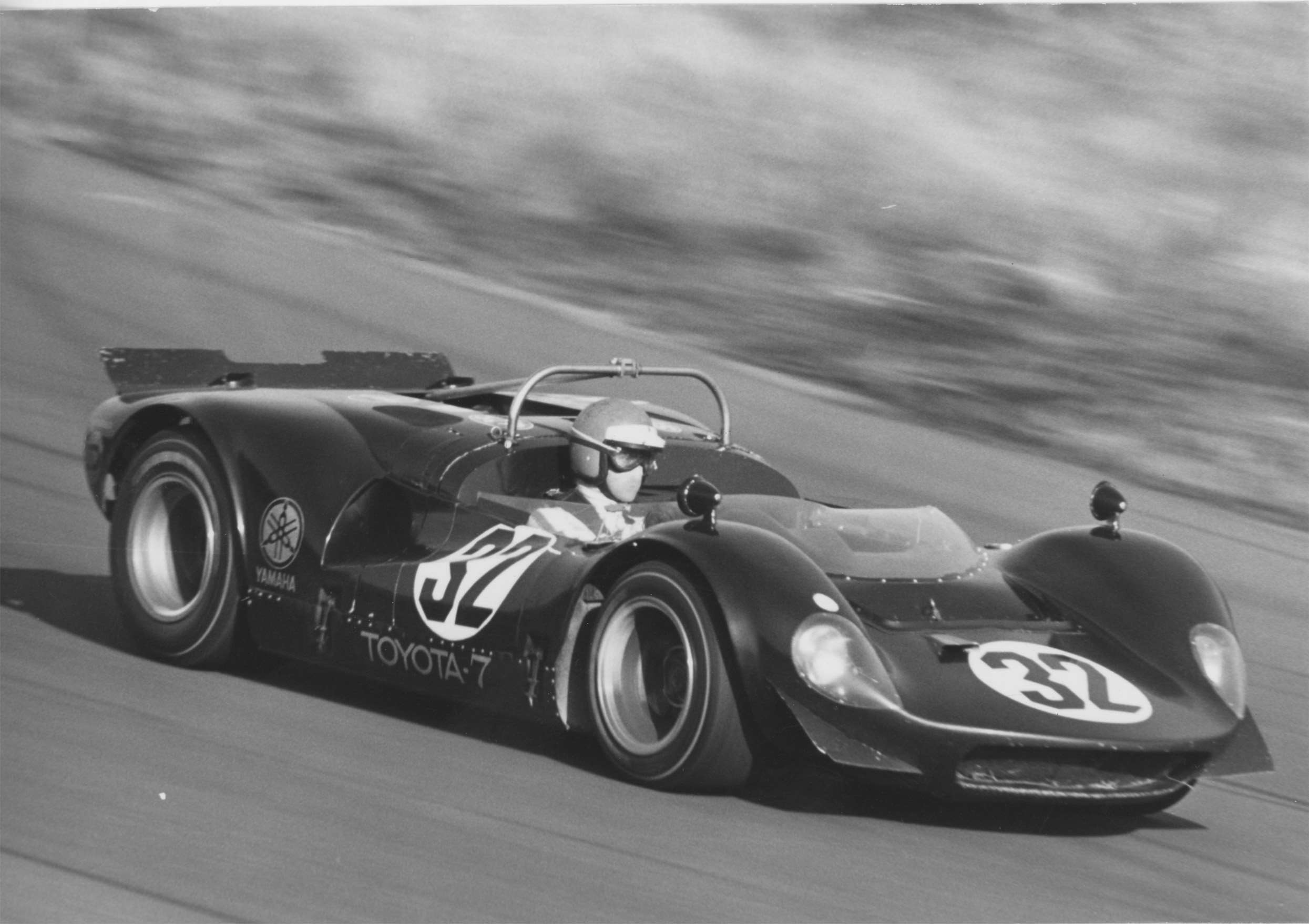 Pioneering Toyota Group 7 sports-prototype car driven by Sachio Fukuzawa in Japan, 1968.