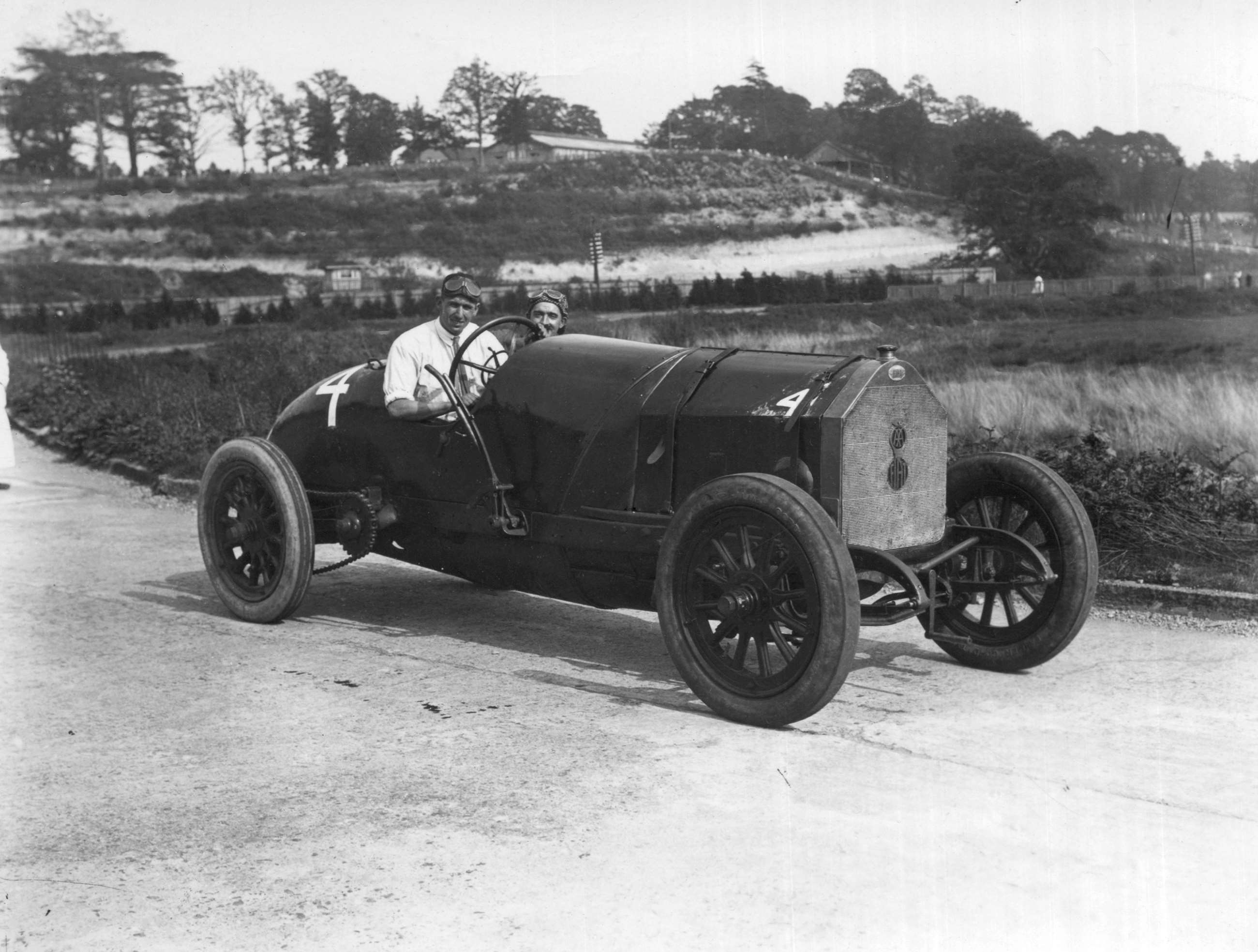 John Duff in the big chain-drive Fiat in which he had made his name at Brooklands, 1920-21.