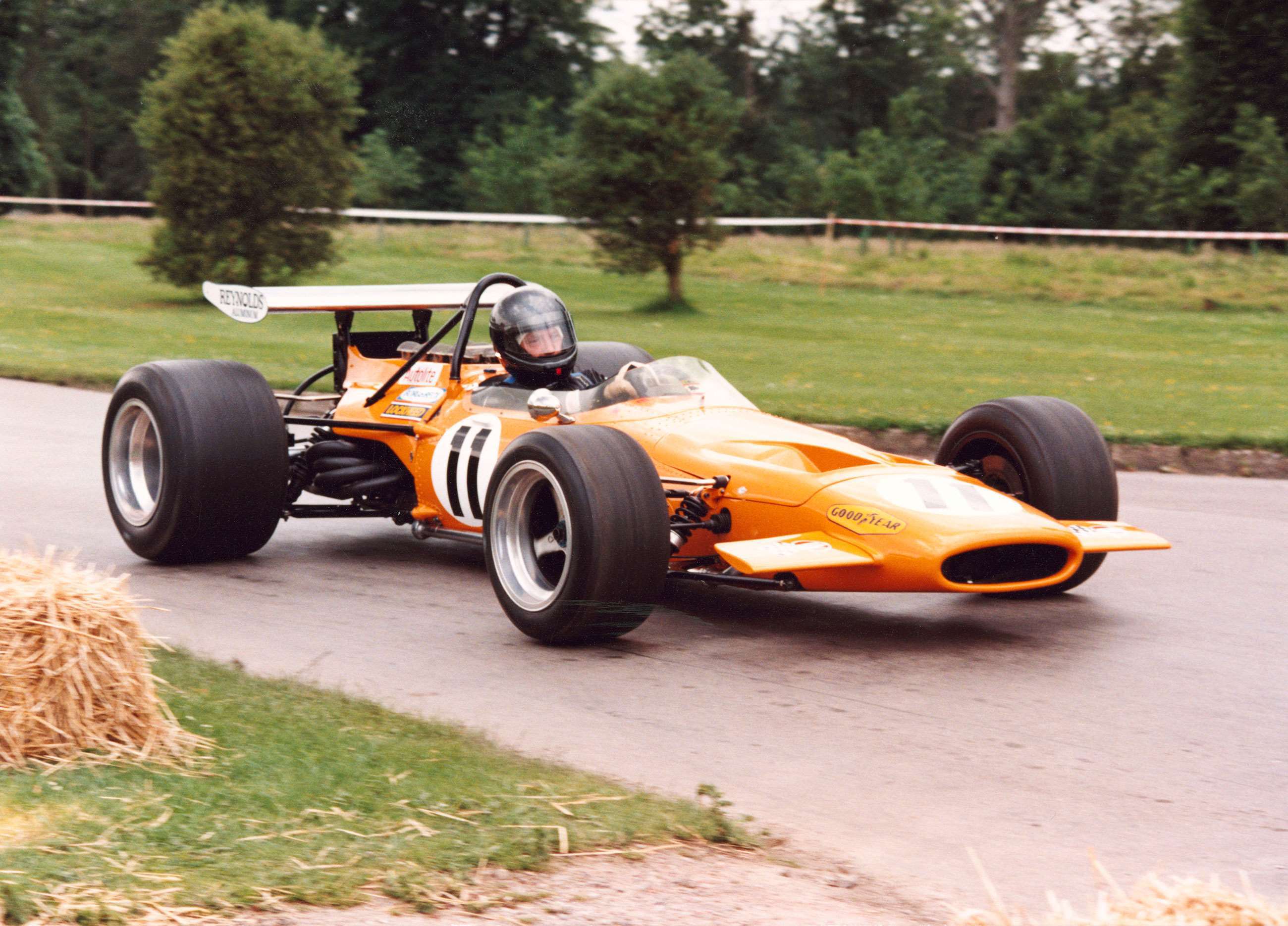 Ron Dennis in the 1970 McLaren M14A, as driven by Dan Gurney. 