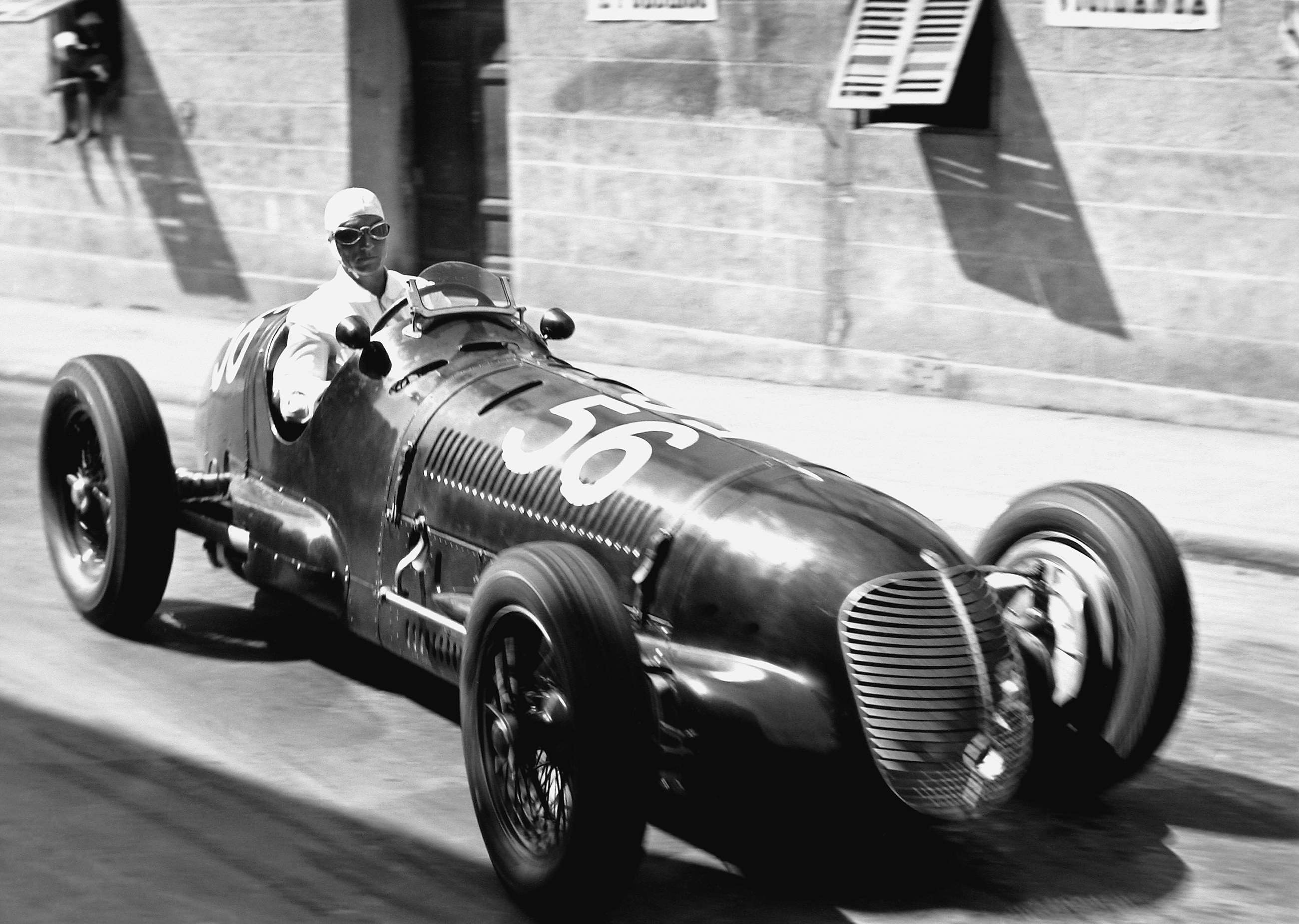 Count Carlo Felice Trossi at the wheel of his Maserati 8CTF, Coppa Ciano, Italy, 7th August 1938.