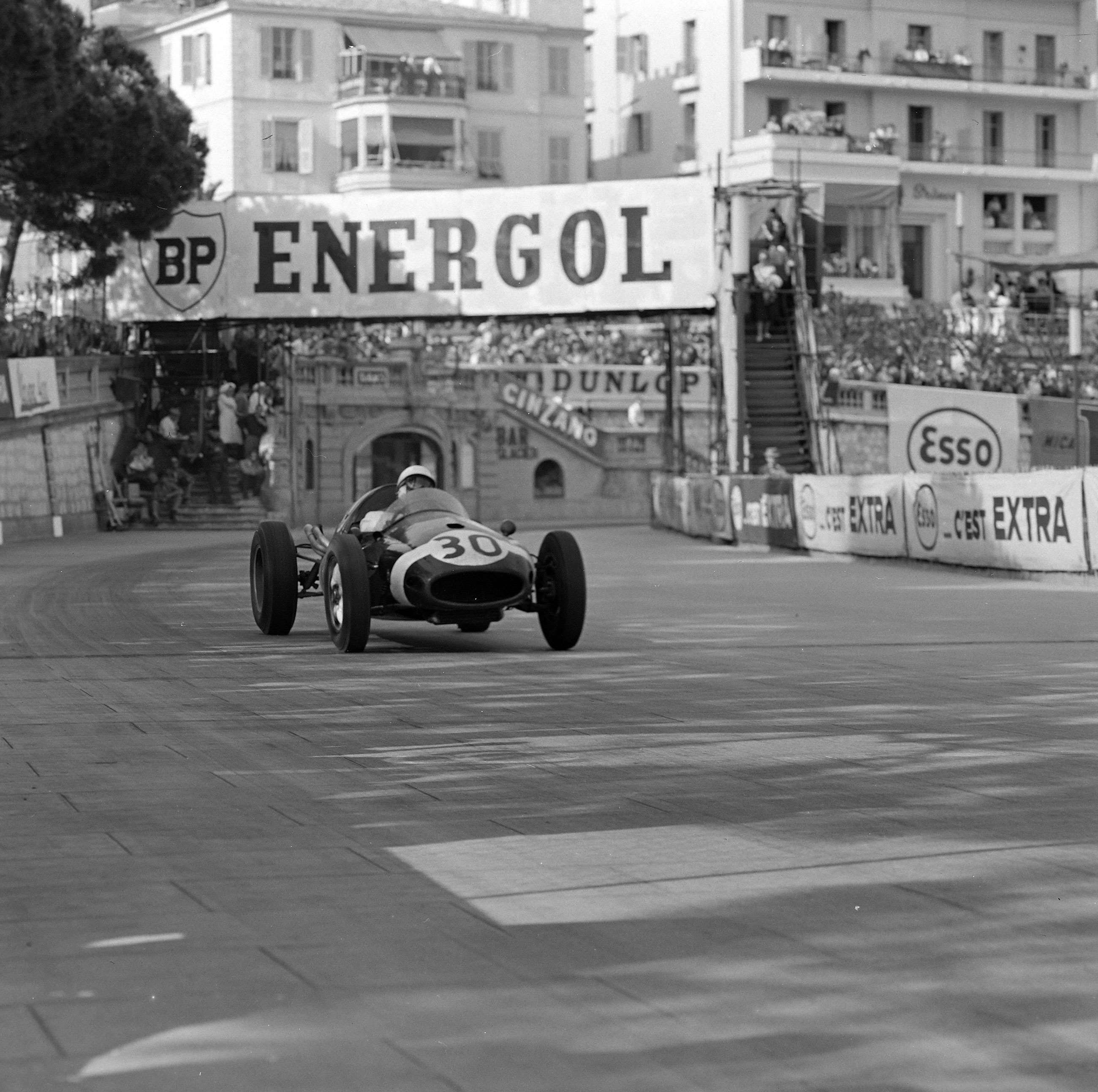 Moss driving his Cooper T51 Climax at Monaco, 1959.