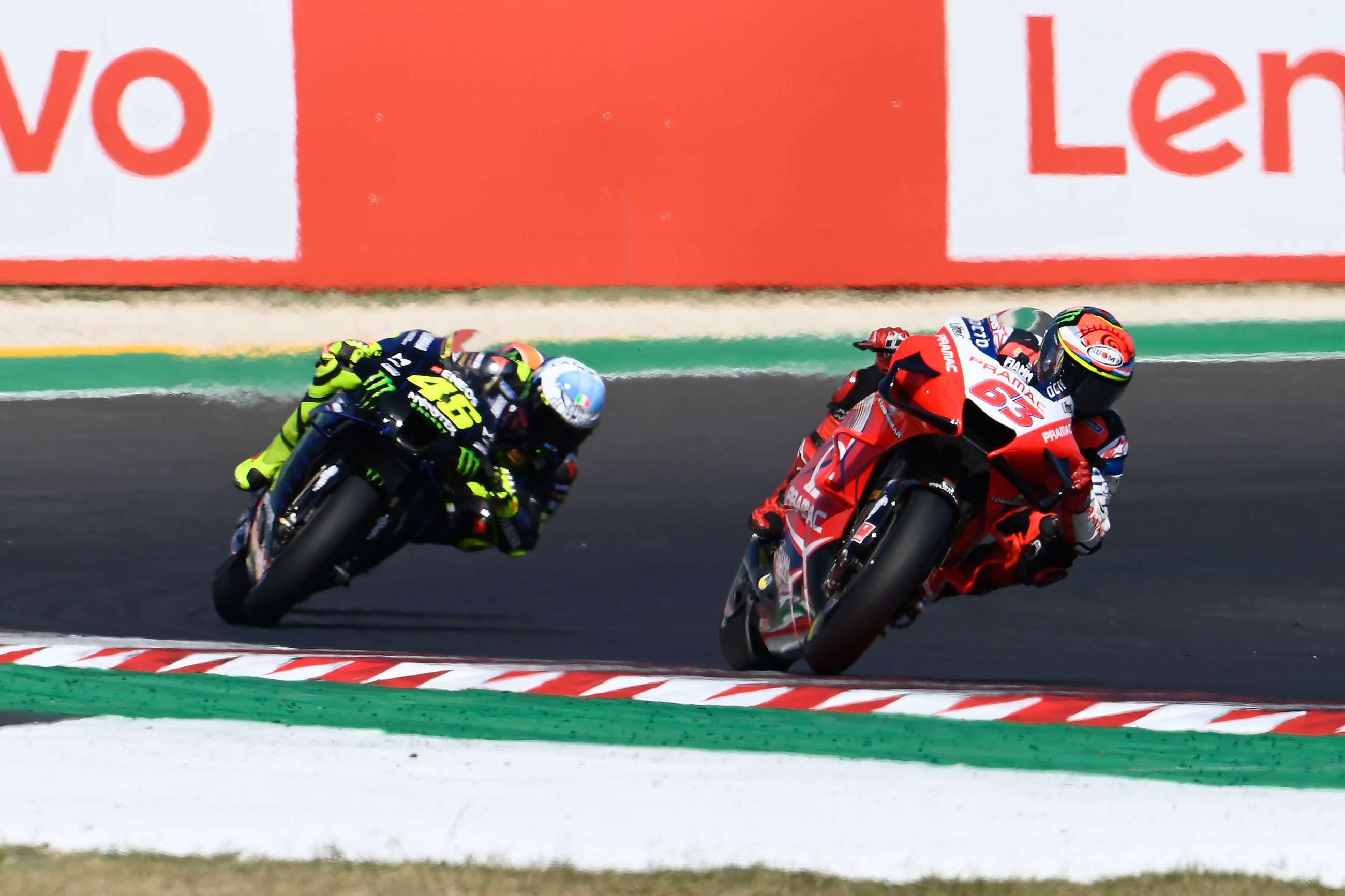 Francesco Bagnaia and Valentino Rossi at Misano.