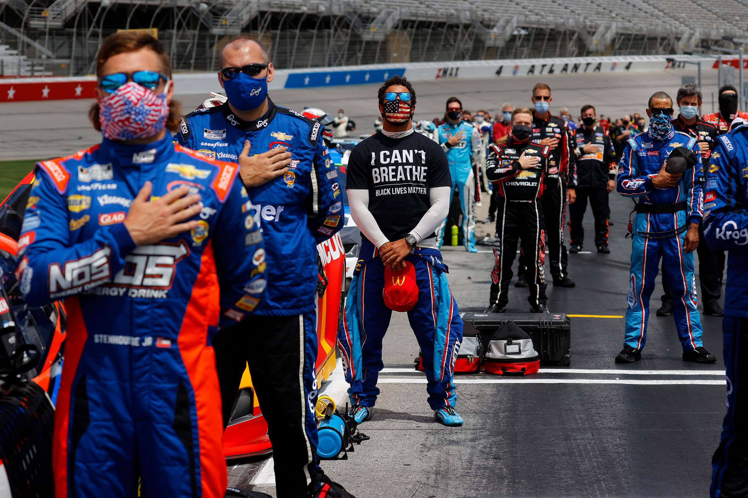 Darrell 'Bubba' Wallace at NASCAR's 'Folds of Honor Quiktrip 500' at Atlanta, 7th June 2020. 