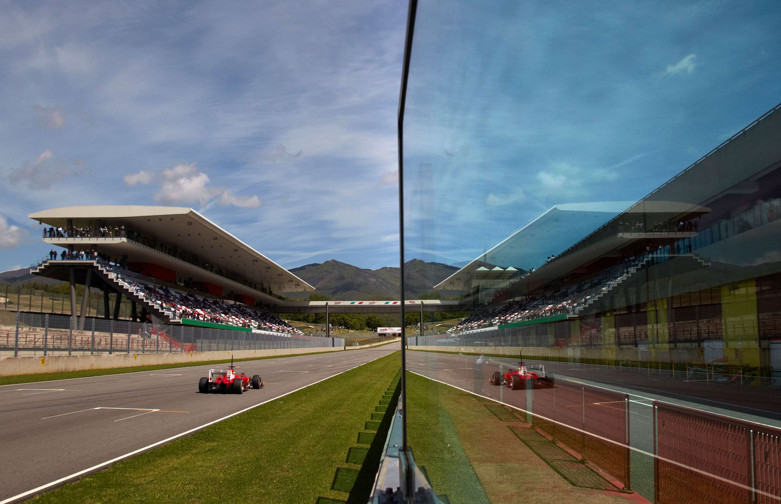 F1 testing at Mugello in 2012, with Felipe Massa in the Ferrari F2012. 