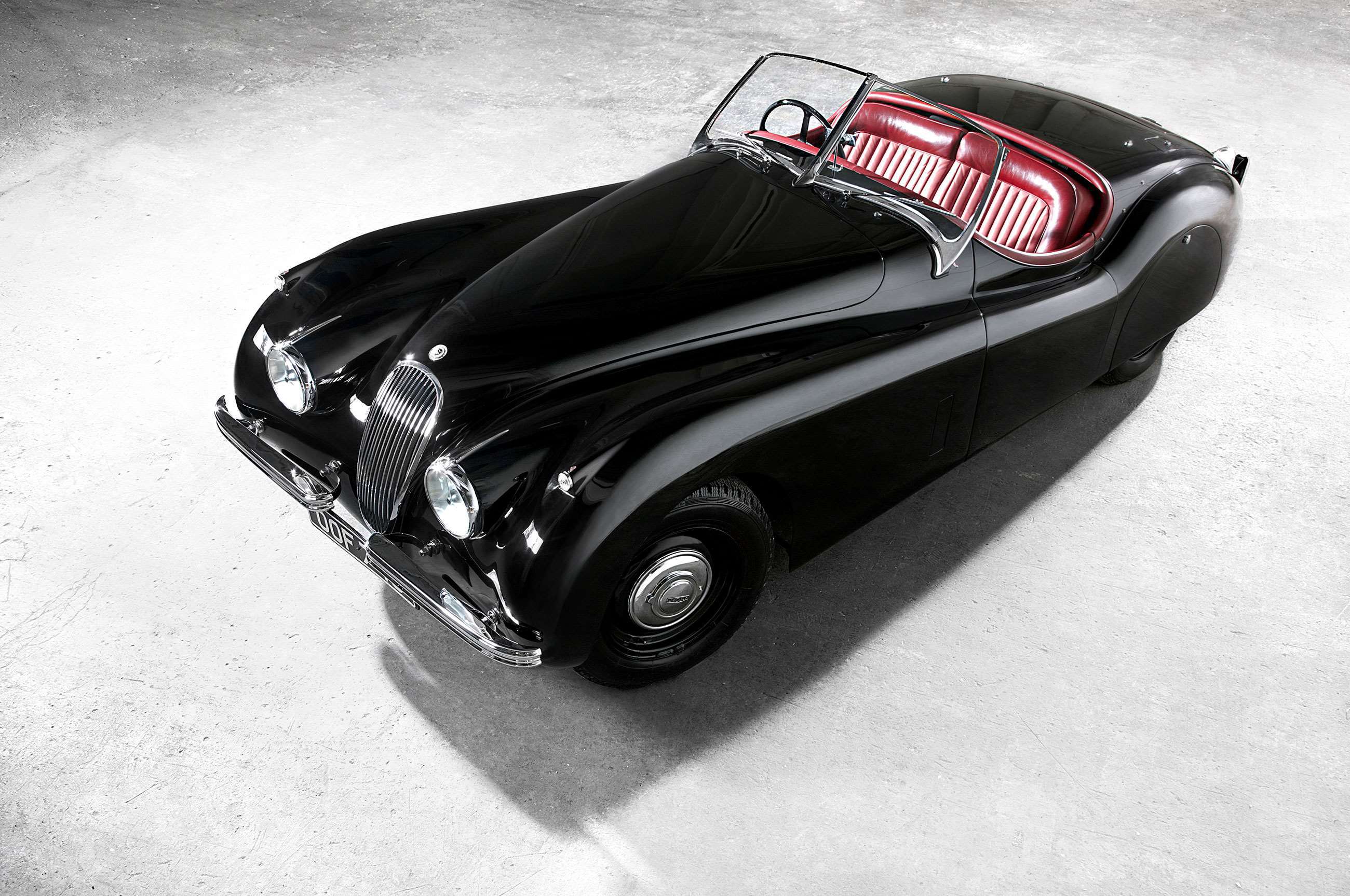 A glorious 1951 Jaguar XK120, at its launch the world's fastest production car. 