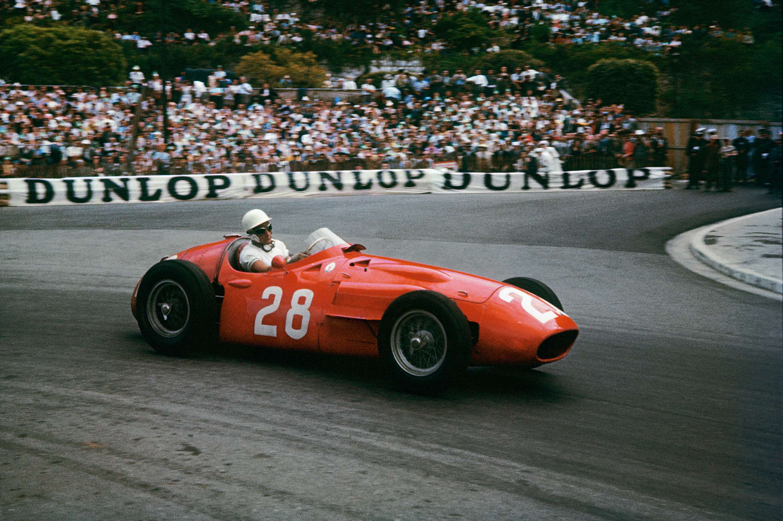 Moss in his Maserati 250F, Monaco, 1956. 