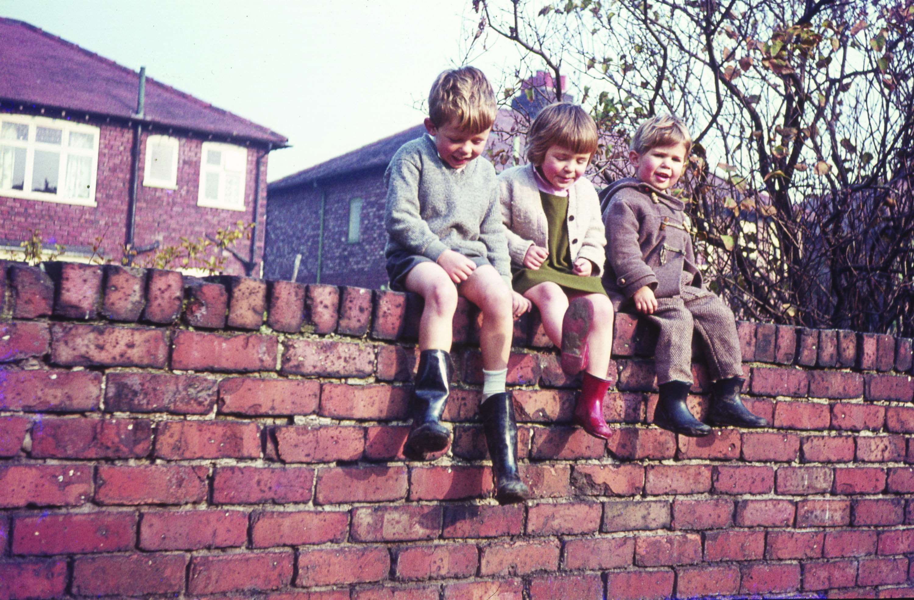 Jumpers, wellies and duffel coats: childhood in the UK in the mid-1960s.