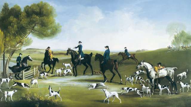 Hounds feature in George Stubbs's painting of The Charlton Hunt (1759/60), and the 3rd Duke of Richmond who commissioned the artwork knew all of the hounds depicted by name and markings