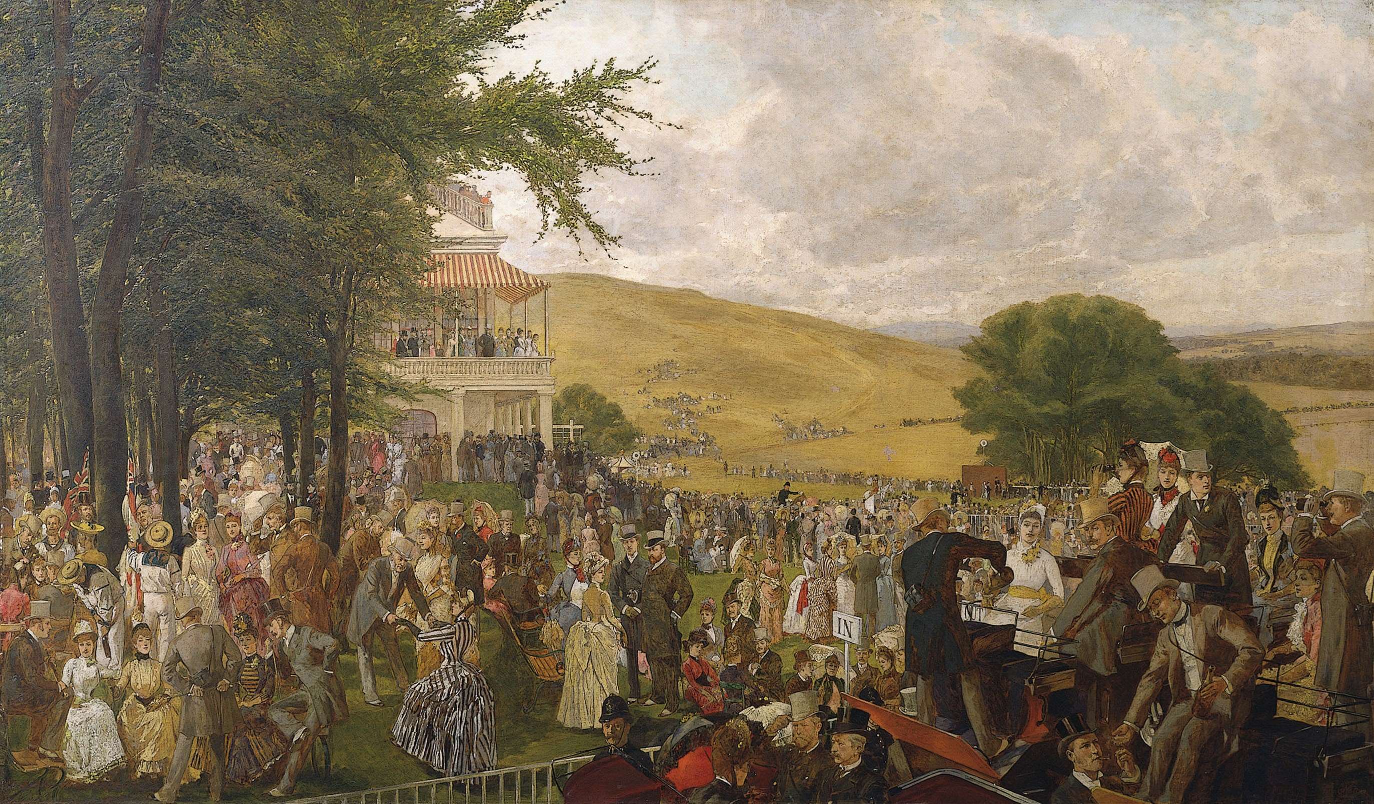 Leading members of society, including the Prince of Wales (the future Edward VII) are stylishly dressed for Glorious Goodwood in 1886. The painting, entitled The Lawn at Goodwood by Walter Wilson and Frank Walton, is in The Goodwood Collection. 